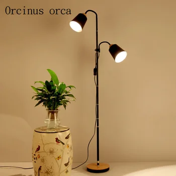 Dzīvojamo istabu grīdas lampa Amerikāņu mūsdienu vienkārši radoši zvejas lampas guļamistabas studiju vertikālā galda lampas Pastmarkas bezmaksas