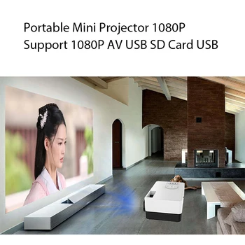 Jaunu Pārnēsājamo Mini Projektoru, kuri Atbalsta 1080P 23 valodās AV, USB, SD Kartes, USB Mini Mājas Projektoru, Portatīvo Kabatas Projektoru PK J9