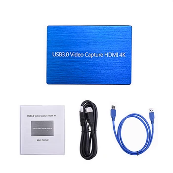 4K HDMI, USB 3.0 Video Uztveršanas Kartes Dongle 1080P HD Video 60fps Ieraksti Grabber Par OBS Notveršanā Spēle Spēle Capture Karti Live