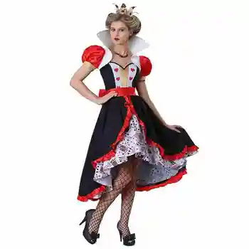 Pieaugusi Sieviete Koķets Karaliene Sirdis Alice In Wonderland stāstu krājums Un Pasaku Cosplay Drēbes Karnevāla Puse Halloween Kostīms