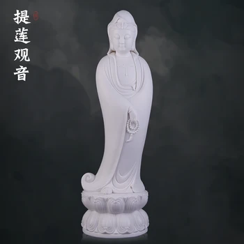 Guan Yin Bodhisatva Ķīnas Budas Statuja 40cm, Balta Keramika Porcelāns Feng Shui Dievkalpojumu Veselīgu Laimīgs, Mājas Dekoru, Dāvanu Istaba