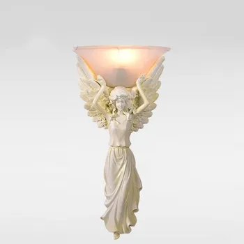85-265V Mūsdienu Eiropas Stila Sienas Lampas Eņģelis Abažūrs Sconce Viesnīcas Guļamistaba E27 Jaunums Armatūra Vintage Lampas