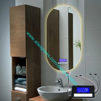 K3015CA Gaismas Spogulis Touch Slēdzis Ar Bluetooth Radio Funkcija Ūdensizturīgs, Gaismas Spogulis Bluetooth Skaļruņi 17 Gabali Daudz