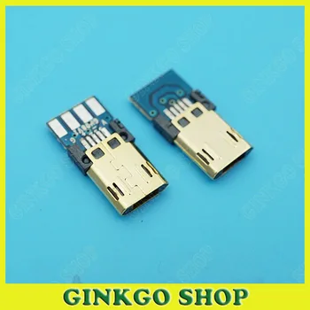 100pcs/daudz Micro USB Male Plug Pieslēgvieta ar PCB Kuģa tips