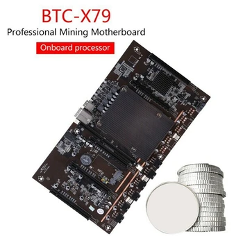 X79 BTC Ieguves Pamatplates ar H61 E5-2620 V2 CPU 5X PCI-E 8X LGA 2011 DDR3 Atbalstu 3060 3080 GPU, lai BTC Miner Ieguves