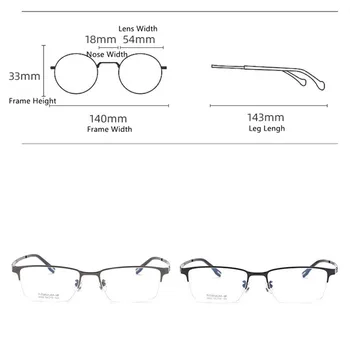 Jaunā Stila Tīra Titāna Briļļu ietvaru Moderns, Ērti Pusi Loka Liels Sejas Brilles Vīriešu Modes Biznesa Tuvredzība Brilles