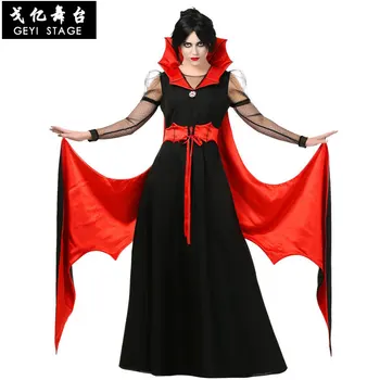 Halloween Tērpi Masku Pieaugušo Gotu Vampīrs Kleita Apģērbu Noslēpt Vampīra Kostīms Sieviešu Cosplay Karnevāla Puse