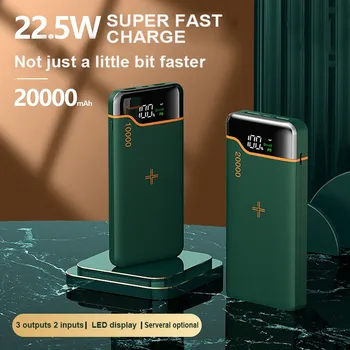 Wireless Power Bank 20000mAh 22.5 W Super Ātra Uzlāde Portatīvie Mini Powerbank Tālruni un Ārējo Akumulatoru Lādētāju, Autonoma Akumulators