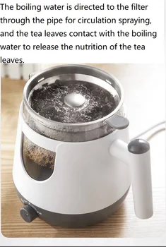 0,8 L Pilnīga automātiska tvaika tējkannu melnā tēja Pu 'er stikla tvaicējot mājsaimniecības veselības pot elektriskie siltuma ziedu tējas katls