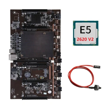 H61 BTCX79 Miner Mātesplati ar E5 2620 V2 CPU+Switch Kabeli LGA 2011 DDR3 Atbalstu 3060 3070 3080 GPU, lai BTC Ieguves
