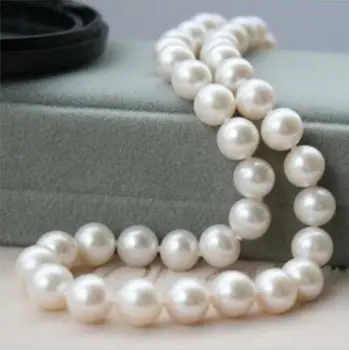 BEZMAKSAS PIEGĀDE KARSTĀ pārdot jauns Stils >>>> 9-10mm Balta Akoya Kultivētās Pērles Kaklarota 18