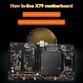 X79 H61 BTC Miner Mātesplate Atbalsta 3060 3070 3080 GPU ar E5 2620 CPU+24Pins Barošanas Savienotājs BTC Miner Ieguves