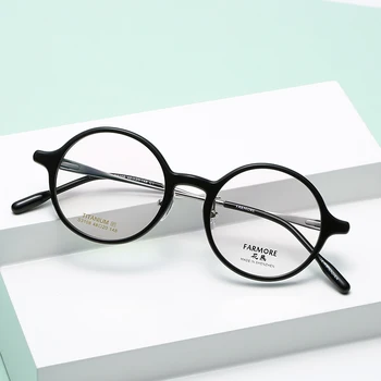Reven S3108 Titāna Optiskās Brilles Rāmis Vintage Vīriešu Kārtas Recepšu Brilles Sievietēm Retro Acetāts Brilles Brilles
