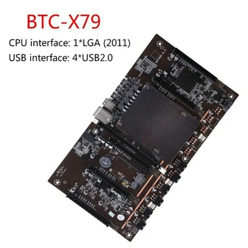 AU42 -BTCX79 Miner Mātesplati ar E5 2609 CPU+24Pins Savienotājs LGA 2011 DDR3 Atbalstu 3060 3070 3080 GPU, lai BTC Miner Ieguves