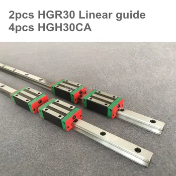 2gab, lineārie guide HGR30 - 200 300 400 500 600 700 800 900 1000mm ar 4gab lineāro grupu pārvadājumi HGH30CA vai HGW30CA CNC daļas
