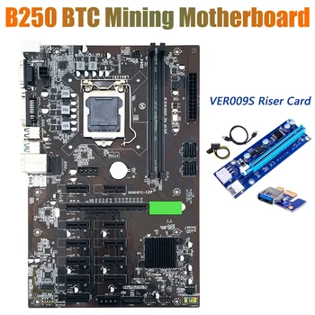 BTC B250 Ieguves Mātesplati ar VER009S Stāvvadu Kartes 12XGraphics Kartes Slots LGA 1151 DDR4 USB3.0 BTC Miner Ieguves