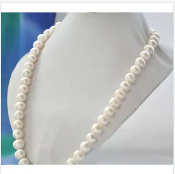 Classic9-10mm kārtas dienvidu jūras balto pērļu kaklarota 18INCH KKK