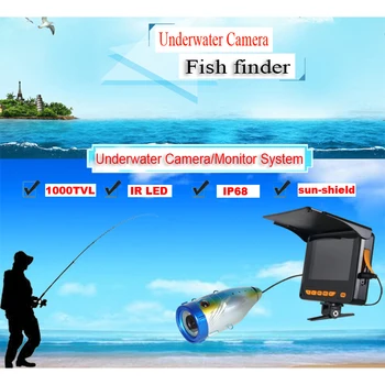 20m Video Fish Finder Zemūdens Ledus Video Fishfinder Zvejas Kamera 4.3 collu monitors