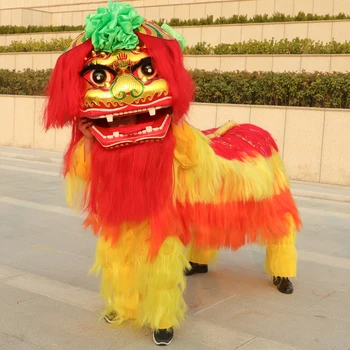 JAUNU Karstā Lauva deju Apģērbs Ķīnas Lauvu Deju Kostīmu Pieaugušo Divvietīga Lauva Deju Apģērbs, Vilnas Posmā Piederumi Aizjūras Ķīniešu