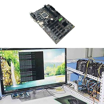 B250 BTC Ieguves Mašīnas Mātesplati 12 PCIE 16X Grafikā Kartes LGA1151 ar 2XDDR4 4 GB 2133MHZ RAM +Switch Kabelis Atbalsta VGA