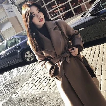 Modes Zīmolu Mētelis Sieviešu Apģērbu 2021. Gada Rudenī Un Ziemā, Jaunu korejiešu Stilā, Moderns Temperaments Vidēja Garuma pārāk plats Mētelis