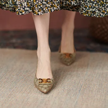 Sieviešu kurpes rudens ir 2021. Modes piepilsētas augsta papēži ar duncis papēži, sekla kājām, pirkstiem, vienas kurpes sievietēm