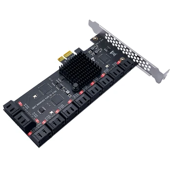 20-Port SATA 6Gb, lai Kontrolieris PCI Express Paplašināšanas Karti PCIE SATA III Converter PCIE Stāvvadu Adapteri