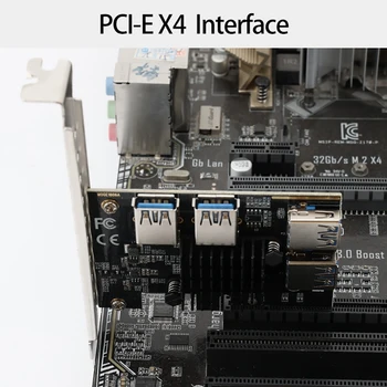 PCIE Vienu Četras Paplašināšanas Karti PCIE 4X 4) Ostas USB3.0 VER009S 1X, lai 16X Grafikas Karte Paplašinājuma Kabeli BTC Ieguves
