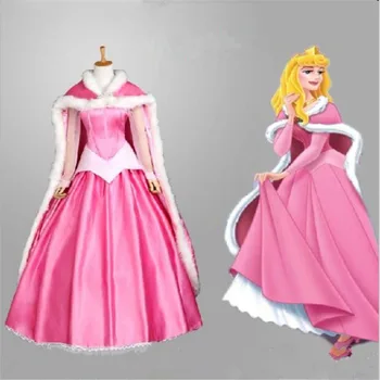 Bezmaksas piegāde pieaugušo Sleeping Beauty Aurora princese kleita veic kostīmu spēle vienotu Princese spēlē anime Cosplay Kostīms