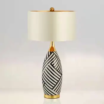 LED Mūsdienu Minimālisma Keramikas Galda Lampas Guļamistabas, Dzīvojamā istaba naktsgaldiņš Gaismas Amerikāņu Radošo dekoratīvās Lampas