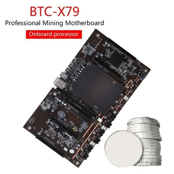 X79 H61 BTC Ieguves Mātesplati 5X PCI-E Atbalstu 3060 3070 3080 GPU ar E5 2630 V2 CPU RECC 4GB DDR3 Atmiņa 120G SSD+Ventilators