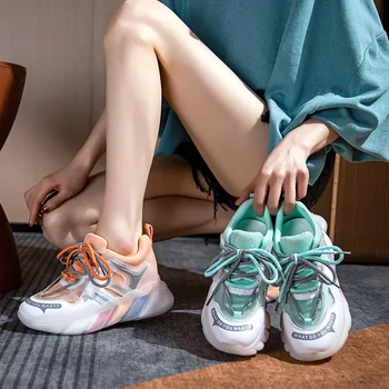 Torre pieauga ietvaros ir 2021. acs apavu ādas kurpes sieviešu kurpes varavīksnes atpūtas vasaras sporta veidos jaunu rozā kurpes