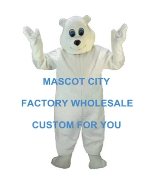 Laimīgs Polar Talismans Karstā Pārdošanas Pieaugušo Izmērs Dzīvnieku Tēmu Balts Lācis Mascotte Mascota Apģērbs Atbilstu Masku Cosply Kostīmi SW1103