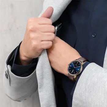 BRIGADA Šveices Bramd Pulksteņi Vīriešiem, Jauki, Biznesa Gadījuma Blue Vīriešu pulkstenis