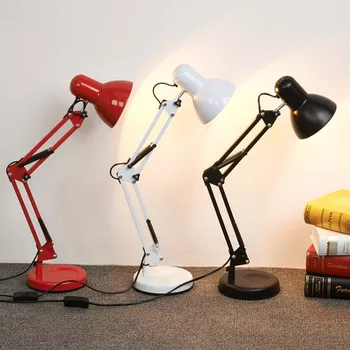 Mūsdienu regulējams klasiskās galda Lampas E27 LED klipu Galda Lampa studiju Office Lasījumā nakts Gaisma gultas, guļamistabas WJ120636