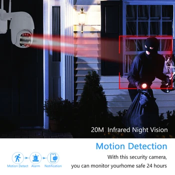 2MP Drošības Kameras Āra,36 0°Skatu 1080P WiFi Mājas Novērošanas Kamera ar Krāsu, Nakts Redzamības, 2-Way Audio,IP66 Ūdensnecaurlaidīgu