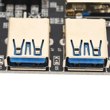 4X Jauns 4 Porti PCIe Stāvvadu Adapteris Valdes PCI-E 1X līdz 4 USB 3.0 PCI-E Rabbet GPU Stāvvadu Extender Ethereum ETH/Monero