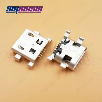 Smonisia 1000pcs Micro USB Savienotājs Ligzda B tipa Sievietes Jack Izlietne 1.0 DIP 5 Pin 4 Kājām