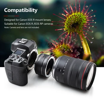 Viltrox DG-EOSR Kameras Adapteri Gredzenu 12mm 24mm Auto Fokuss Macro Extension Tube Canon EOS R/RP Canon EOS R Mount TTL Objektīvs
