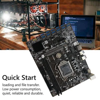 B250C Ieguves Mātesplati ar 4PIN ar SATA Kabeli+SATA Kabeli 12 PCIE, lai USB3.0 GPU Slots LGA1151 Atbalsta DDR4 RAM BTC