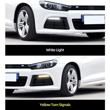 Auto Precīzi Atbilstu Switchback LED dienas gaitas lukturi Miglas Lukturi ar Pagrieziena Signāliem par Scirocco R 2009. gada līdz. gadam