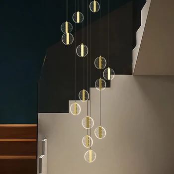 Duplex grīdas ilgi droplight kāpnes droplight Ziemeļvalstu Dobi Dzīvojamā Istaba Lampas Modernās Vienkārši Mākslas Restorāns Lampas