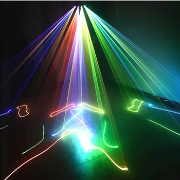 Disco, LED Stage Light, Četru galva Pilna Krāsu Lāzera Gaismas DMX Skenēšanas Lāzera Posmā Projektoru DJ Kluba Ziemassvētku Mūzikas Grupa Parādīt