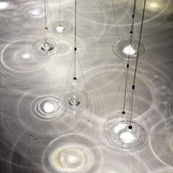 Postmodernisma Minimālisma Ūdens Pulsāciju Caurspīdīgs Stikls Vienu Kulonu Lampu Dizaina Art Deco Warm White LED Apgaismojums, Restorāns