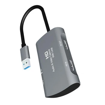 Video Uztveršanas Kartes 4K 1080P 30 kadri sekundē Full HD USB uz HDMI Video/o Uztveršanas Ierīces Diktofona Spēle Uztveršanas Kārba, PC, Mac OS