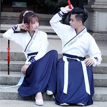 Ķīniešu Tradicionālā Hanfu Kleita Paukotājs Tang Dynasty Senie Tērpi Sievietēm, Vīriešiem Festivāls Retro Tautas Deju Kimono Tērpos