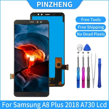 PINZHENG Original LCD Samsung Galaxy A8 Plus 2018 A730 A730F SM-A730F OLED LCD Ekrānu Digitizer Montāža Nomaiņa