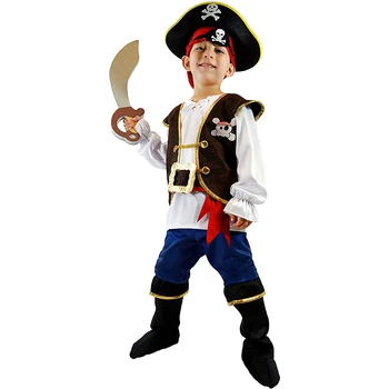 Pirātu Kostīmu Bērnu Diena Bērniem Zēni Pirātu Halloween Cosplay Iestatīt Dzimšanas dienas svinības Apģērbs Pirātu Ziemassvētku Tēmu