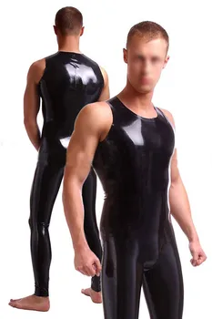 Jauno modes Vīriešu seksīga melnā lateksa zeķbikses, apģērbi fetišs siltie gumijas apģērba catsuit bez rāvējslēdzēju