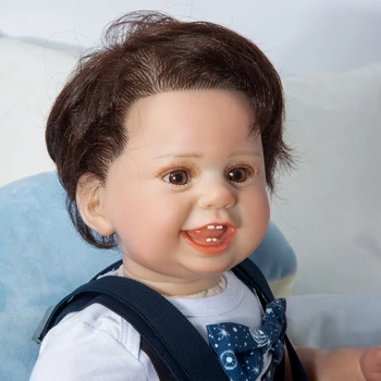 3D-Krāsotas Ādas 27 Collu Atdzimis Bērnu Lelles ar Mīkstu Drāniņu, Ķermeņa Reālās Dzīves Skaists Zēns Toddler Lelles Bērnu Dzimšanas dienas Dāvana